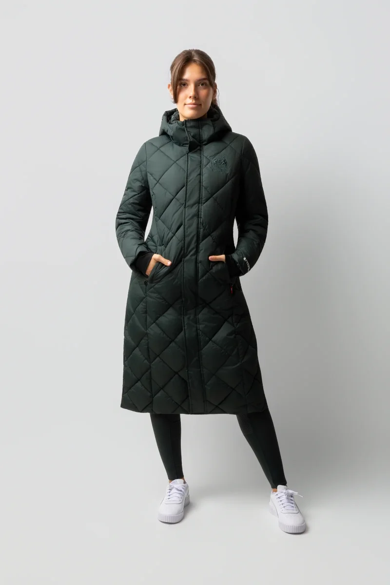 Gem lettfôret frakk til dame Scarab green 36 - Image 2